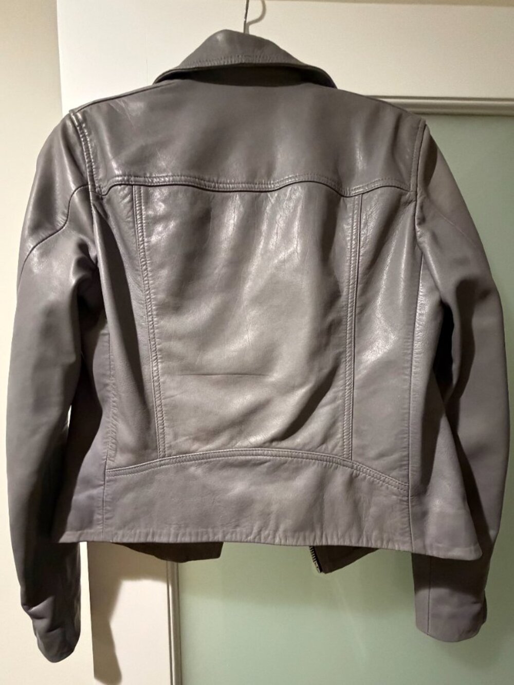 All Saints Dalby Biker Lamb Leather Jacket - Picture 6 of 6